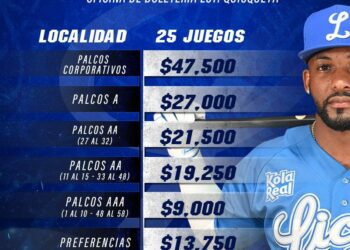 Licey anuncia precios de los abonos para la serie regular 2024-2025