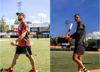 Julio Carreras y José Miguel Fermín se reportaron esta mañana a las prácticas de los Gigantes del Cibao