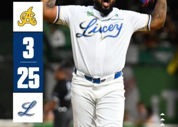 Licey implanta marca de carreras al vencer a las Águilas 25-3