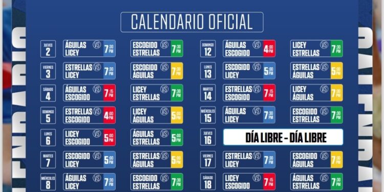 LIDOM anuncia calendario Round Robin del torneo de 2024-25